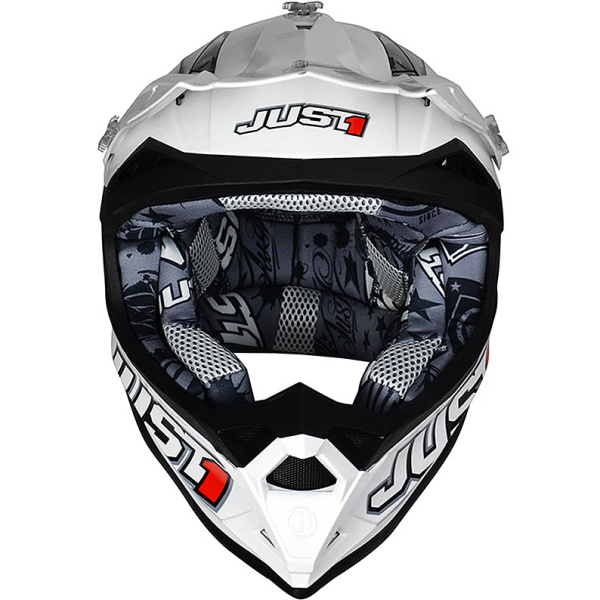 Just1 J32 PRO Solid шлем кроссовый, белый