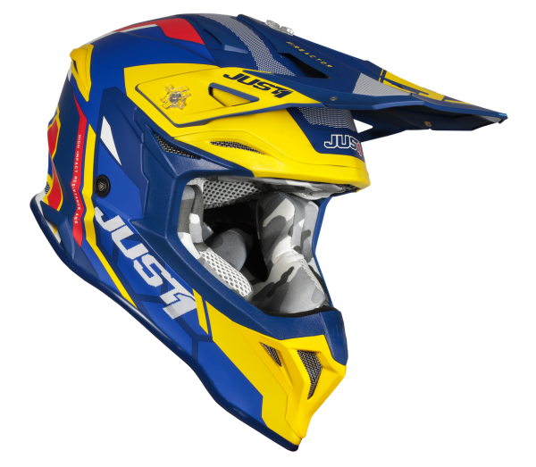 Just1 J39 Reactor Yellow-Blue шлем кроссовый Just1 J39 Reactor Yellow-Blue шлем кроссовый