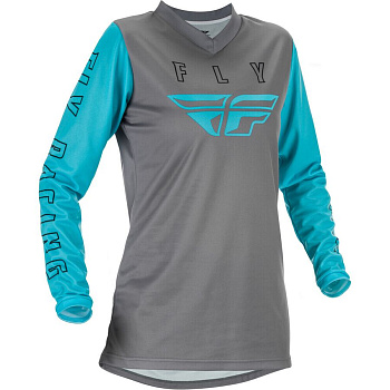 Fly Racing F-16 2021 джерси женская, серо-голубой Fly Racing F-16 2021 джерси женская, серо-голубой