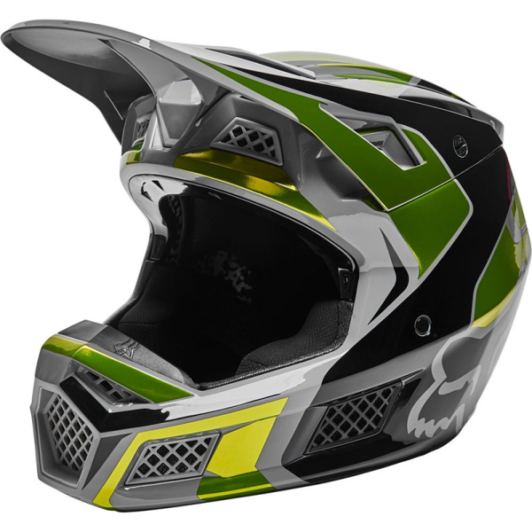 Fox Racing V3 RS 2022 Mirer Flow Yellow шлем кроссовый