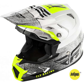 Fly Racing Toxin MIPS Embargo шлем кроссовый, бело-черно-салатовый Fly Racing Toxin MIPS Embargo шлем кроссовый, бело-черно-салатовый