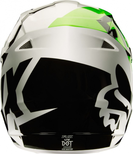 Fox Racing V1 Race 2018 шлем кроссовый, бело-черно-зеленый