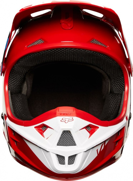 Fox Racing V1 Race 2018 шлем кроссовый, красно-черно-белый