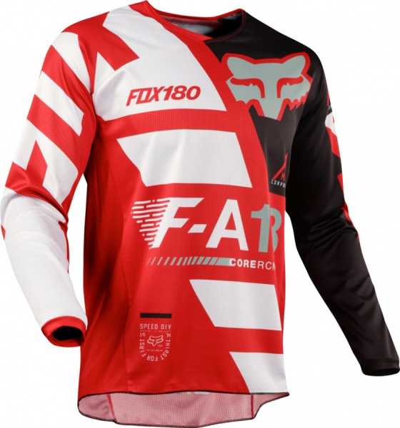 Fox Racing 180 Sayak 2018 джерси, красно-бело-черный