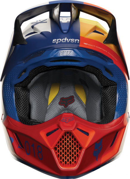 Fox Racing V3 Draftr 2018 шлем кроссовый, сине-бело-красный