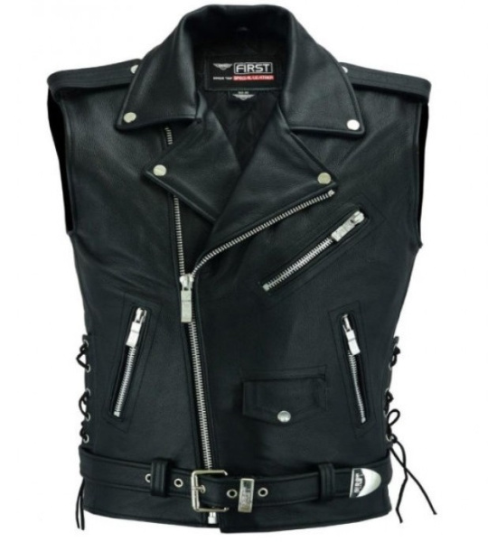 First V778 BFL Жилет-косуха мужской с плетением сбоку, XS-3XL