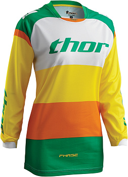 Thor Phase Bonnie джерси женская, зелено-оранжево-желтый