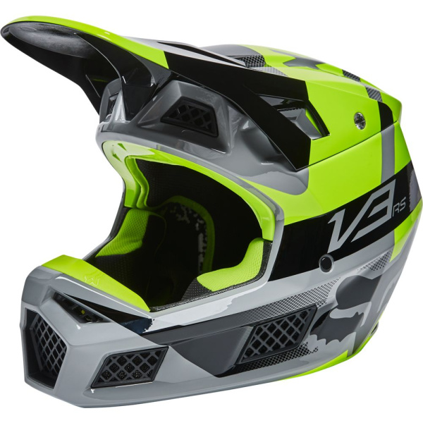 Fox Racing V3 RS 2022 Riet Flow Yellow шлем кроссовый Fox Racing V3 RS 2022 Riet Flow Yellow шлем кроссовый