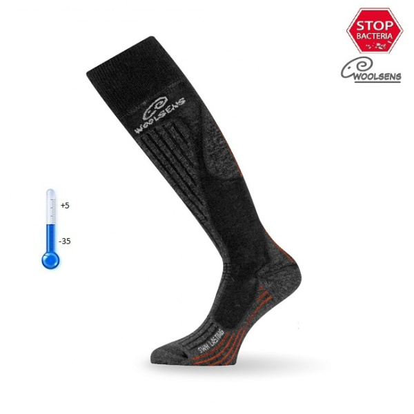 Lasting SWH 906 термоноски для зимних видов спорта, черно-серый