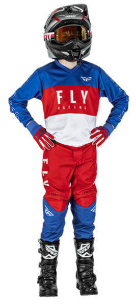 Fly Racing F-16 2022 комплект подростковый, красно-бело-синий Fly Racing F-16 2022 комплект подростковый, красно-бело-синий