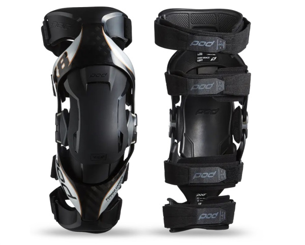 POD MX K8 2.0 Knee Brace наколенники, черно-серебристый