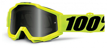 100% Accuri Sand Fluo Yellow Grey Smoke Lens мотоочки