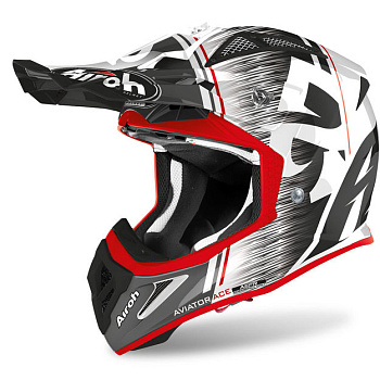 Airoh Aviator Ace Kybon Red Gloss шлем внедорожный