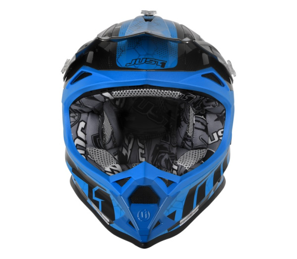 Just1 J32 SWAT Camo Blue Fluo шлем кроссовый, сине-черный