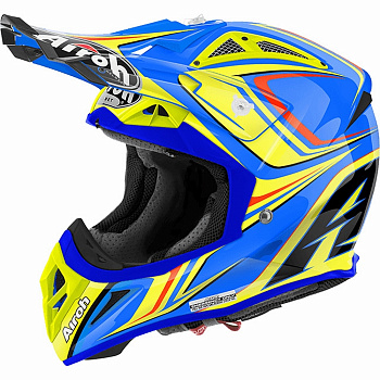 Airoh Aviator 2.2 Begin Gloss шлем внедорожный, сине-желтый
