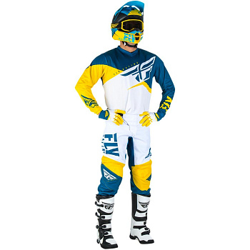 Fly Racing F-16 2019 комплект подростковый, желто-бело-синий