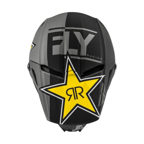 Fly Racing Kinetic Rockstar шлем кроссовый, серо-черно-желтый матовый Fly Racing Kinetic Rockstar шлем кроссовый, серо-черно-желтый матовый