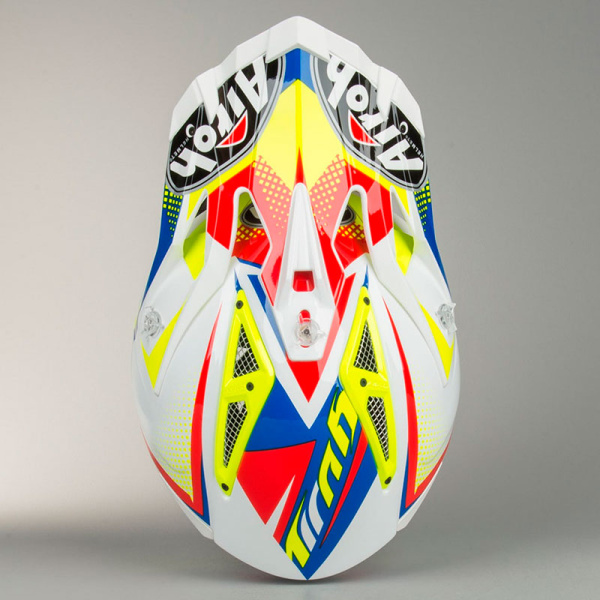 Airoh Aviator 2.2 шлем внедорожный, бело-желто-синий