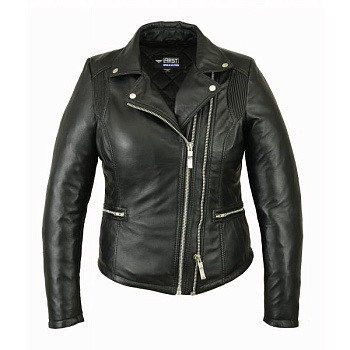 First L119 СС Косуха женская кожаная с двумя молниями, черный First L119 СС Косуха женская кожаная с двумя молниями, черный