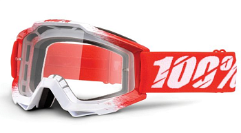 100% Accuri AAA/Clear Lens мотоочки, красно-белый