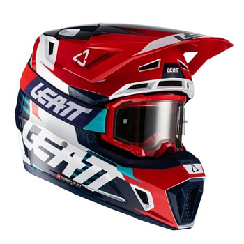 Leatt Kit Moto 7.5 V22 Royal шлем кроссовый + Velocity 4.5 мотоочки