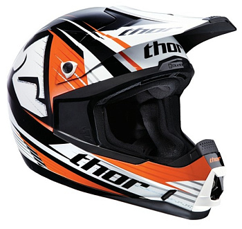 Thor Quadrant Race шлем кроссовый, черно-бело-оранжевый
