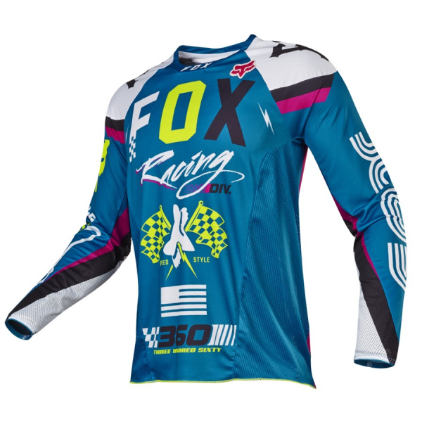Fox Racing 360 Rohr 2017 джерси, бело-голубой Fox Racing 360 Rohr 2017 джерси, бело-голубой