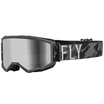 Fly Racing Zone 2022 мотоочки, темно-серый камуфляж, черная зеркальная линза
