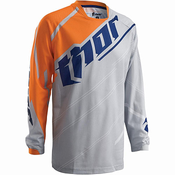 Thor Phase Vented джерси, серо-оранжевый