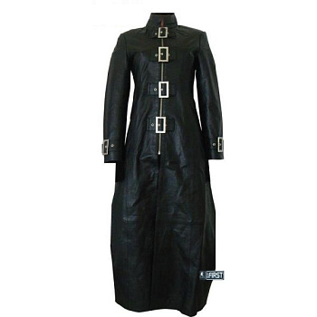 First L803 Плащ женский кожаный на застежках