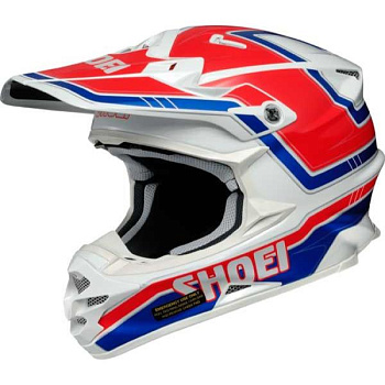Shoei VFX-W Damon TC-1 шлем кроссовый, красно-сине-белый
