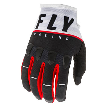 Fly Racing Kinetic K120 2020 мотоперчатки, черно-бело-красный Fly Racing Kinetic K120 2020 мотоперчатки, черно-бело-красный