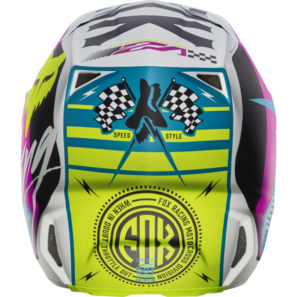 Fox Racing V2 Rohr Teal шлем кроссовый, бирюзово-бело-желтый