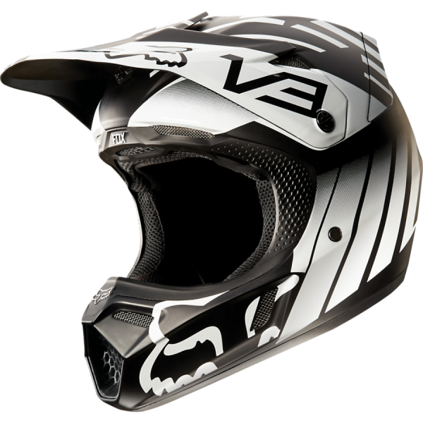 Fox Racing V3 Savant шлем кроссовый, черно-белый