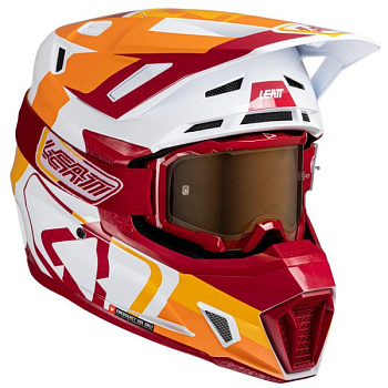 Leatt Kit Moto 7.5 V25 Ruby шлем кроссовый + Velocity 4.5 мотоочки