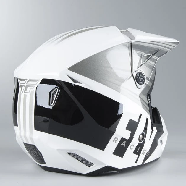 Fly Racing Kinetic K220 2020 шлем кроссовый, бело-серо-черный