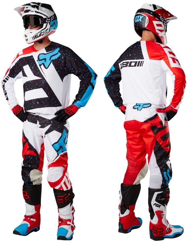 Fox Racing 180 Nirv Youth мотоштаны подростковые, черно-бело-красный