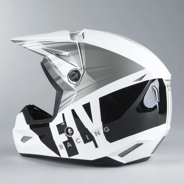 Fly Racing Kinetic K220 2020 шлем кроссовый, бело-серо-черный