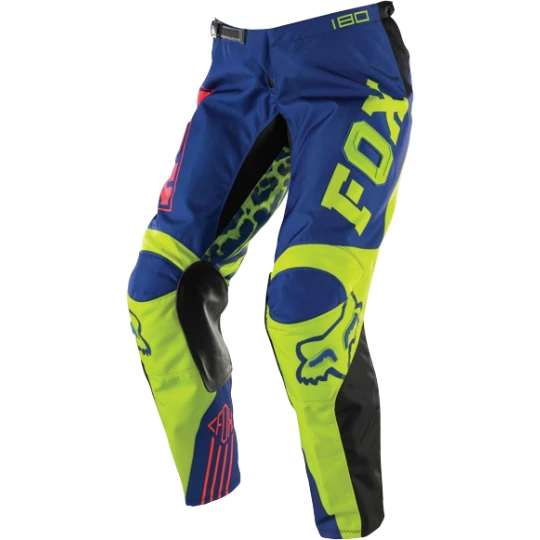 Fox Racing 180 мотоштаны женские, черно-сине-салатовый
