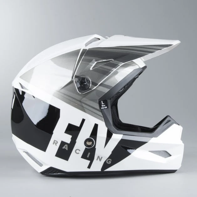 Fly Racing Kinetic K220 2020 шлем кроссовый, бело-серо-черный