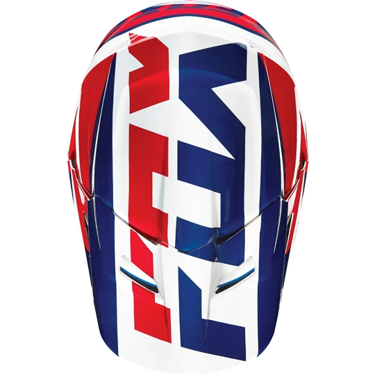 Fox Racing V1 Mako шлем кроссовый, сине-бело-красный