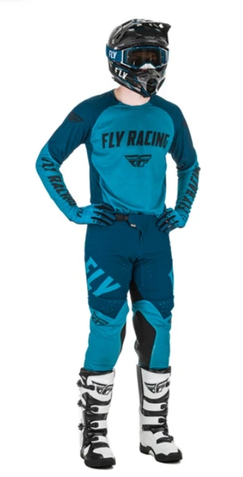 Fly Racing Evolution DST 2021 мотоштаны, сине-черно-голубой