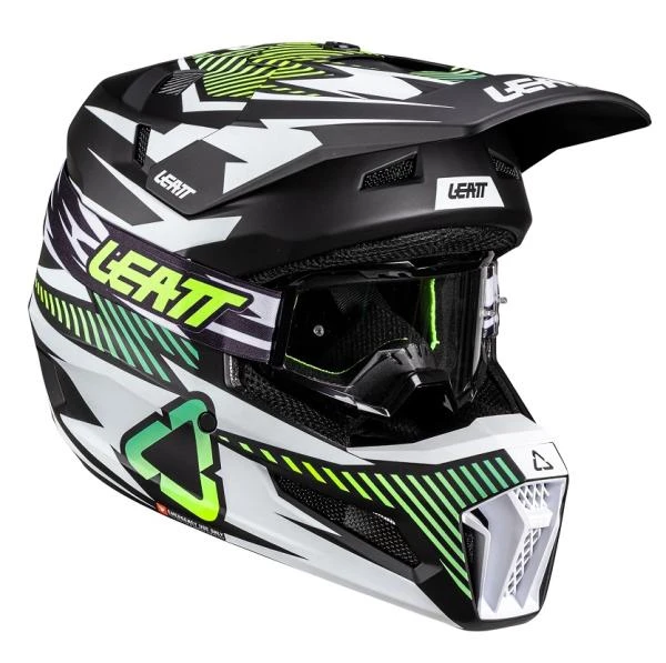 Leatt Kit Moto 3.5 Jr V26 Storm Teal шлем подростковый + Vizion 2.5s мотоочки