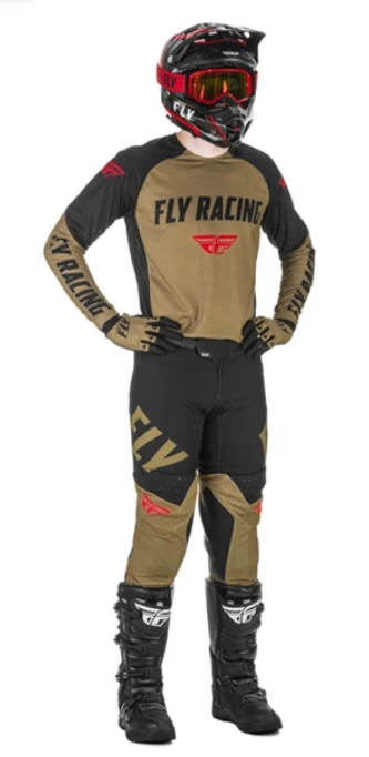 Fly Racing Evolution DST 2021 мотоштаны, хаки черно-красный
