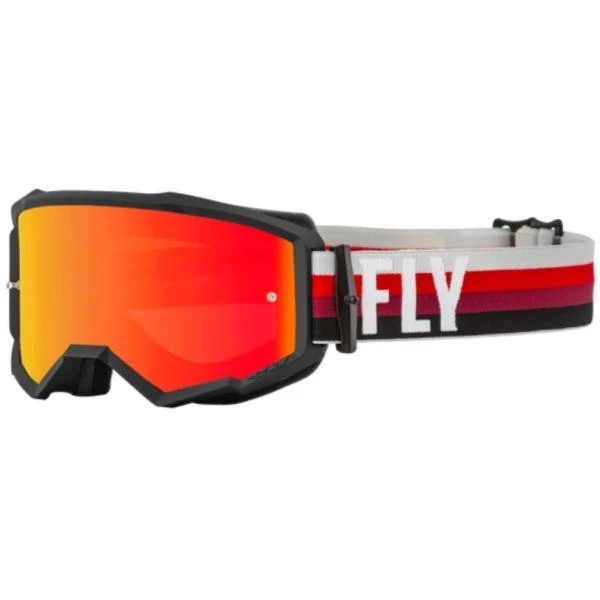 Fly Racing Zone 2022 мотоочки, черно-красный, красная зеркальная линза