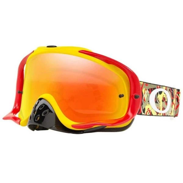 Oakley Crowbar Camo мотоочки, красно-желтый, оранжевая линза (OO7025-75)