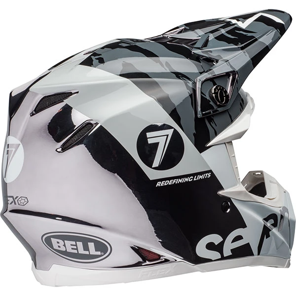 Bell Moto-9 Flex Seven Zone Gloss Black White Chrome шлем кроссовый