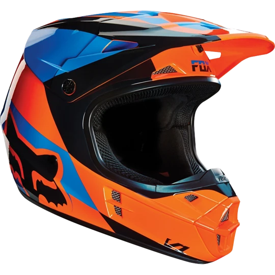 Fox Racing V1 Mako шлем кроссовый, оранжево-синий