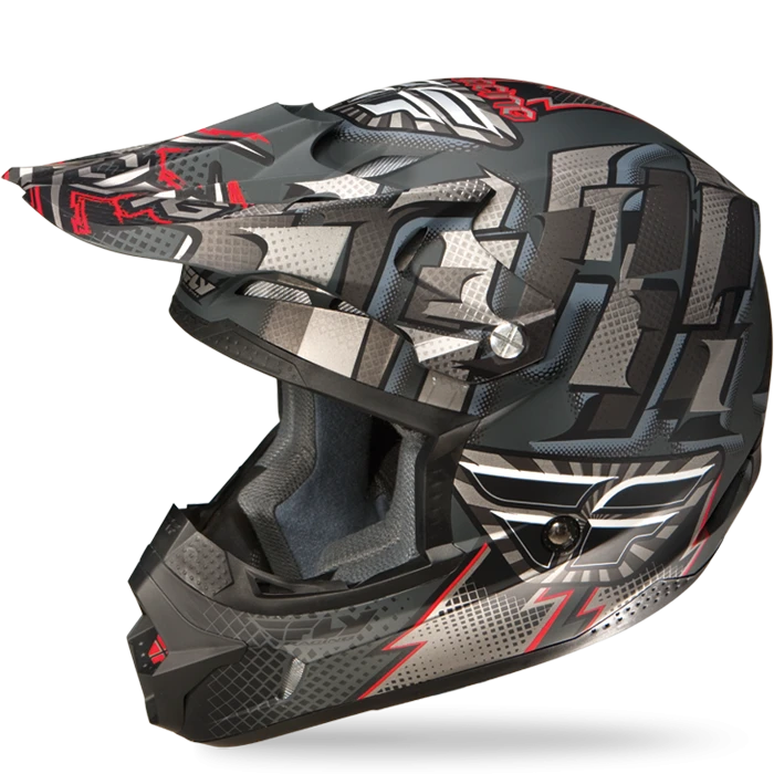 Fly Racing Kinetic Dash шлем подростковый, черно-серебристый матовый