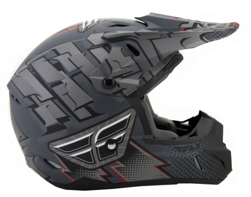 Fly Racing Kinetic Dash шлем подростковый, черно-серебристый матовый